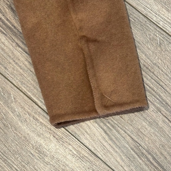 Tahari Juliette Wool Blend Brown Belted Coat with Faux Leather Trim Size Medium - Picture 11 of 15